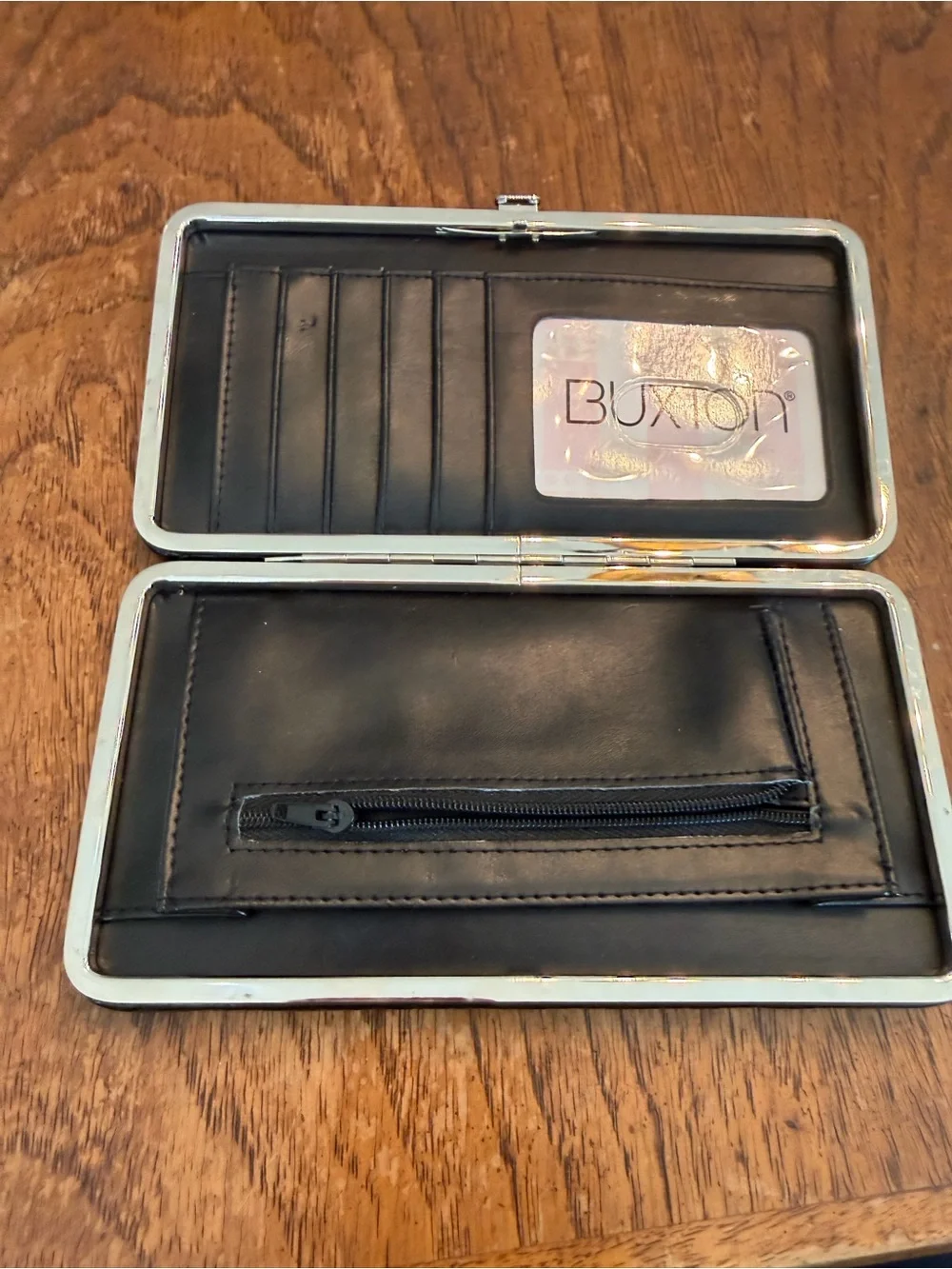 Buxton Black croc embossed Leather Clasp Wallet Organizer
